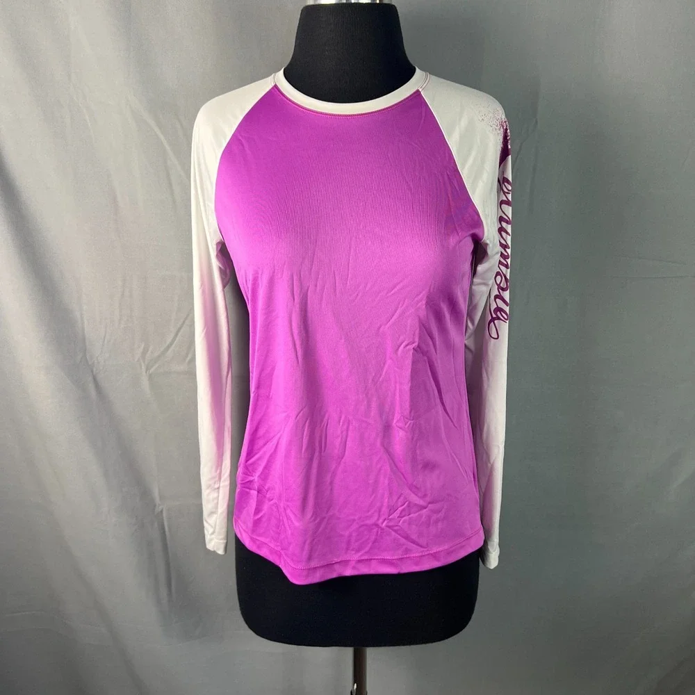 Columbia Sportswear PFG Rash Guard Swim Shirt Womens S Purple White Omni Shade
